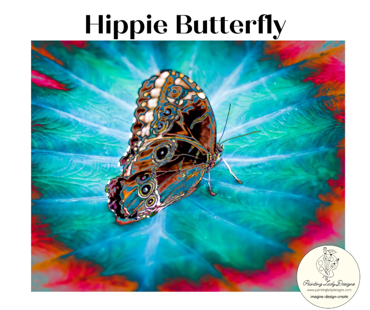 Hippie Butterfly ! Art Paper for decoupage, wall art or furniture upcycling.